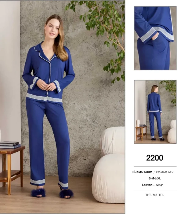 صورة Pierre Cardin 2200-5 Combed Cotton Pajamas Set