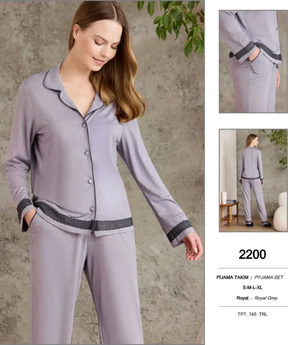صورة Pierre Cardin 2200-7 Combed Cotton Pajamas Set