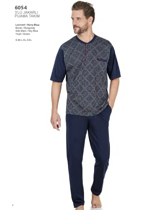 Pierre Cardin 6054 Erkek Üçlü Pijama Takım resmi