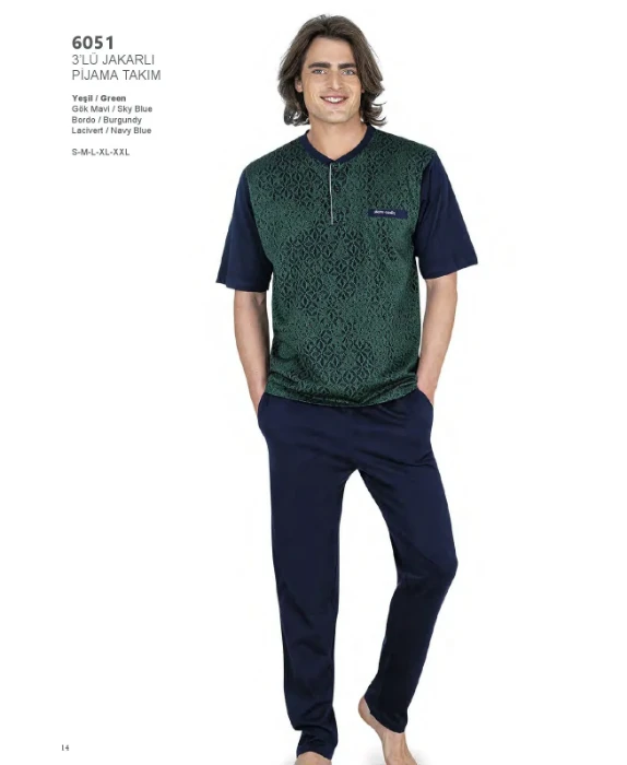 Pierre Cardin 6051 Erkek Üçlü Pijama Takım resmi