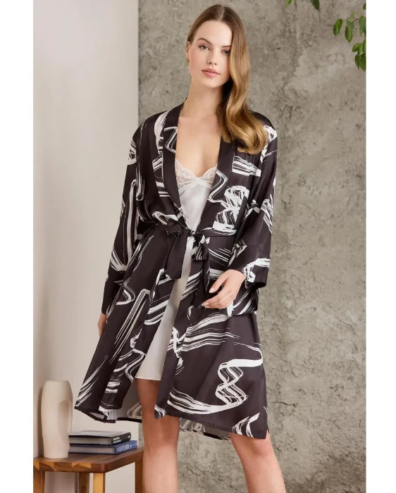 Pierre Cardin 2430 Saten Gecelik Sabahlık Takım resmi
