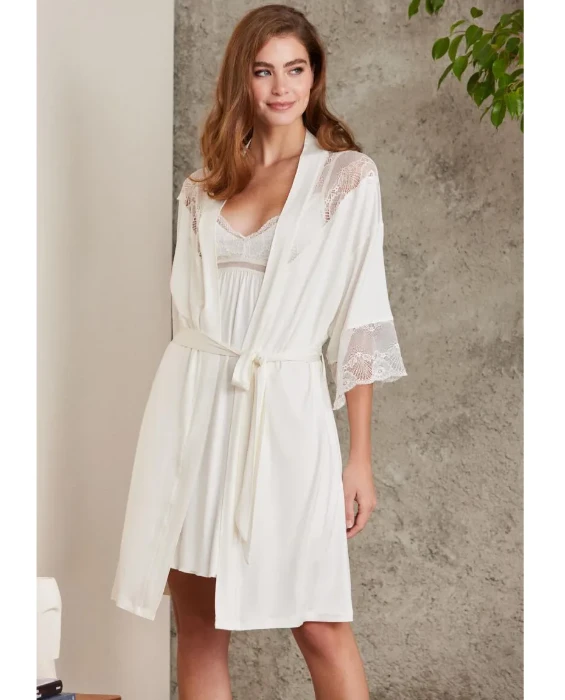 Pierre Cardin 4010 Saten Gecelik Sabahlık Takım resmi