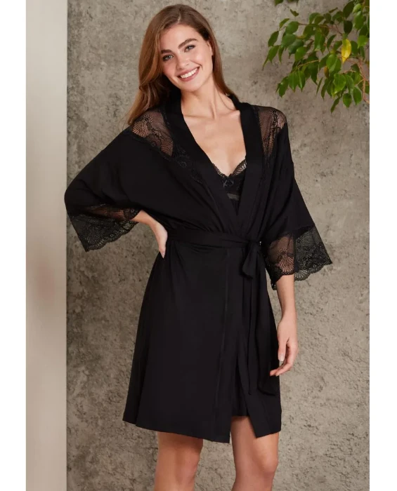 Pierre Cardin 4010-2 Saten Gecelik Sabahlık Takım resmi