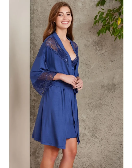 Pierre Cardin 4010-4 Saten Gecelik Sabahlık Takım resmi