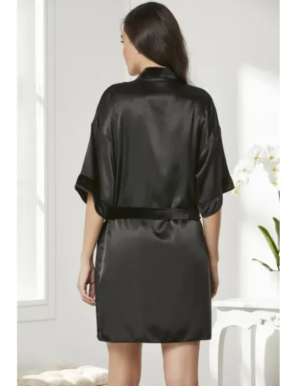 Pierre Cardin 4045-2 Kadife Saten Gecelik Sabahlık Takım resmi