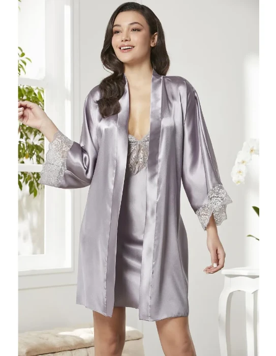 Pierre Cardin 4280-4 Saten Gecelik Sabahlık Takım resmi