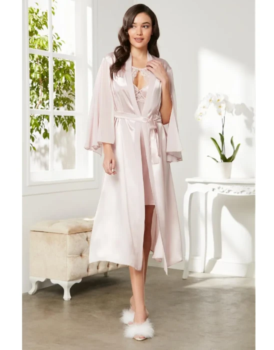 Pierre Cardin 4375-3 Saten Gecelik Sabahlık Takım resmi