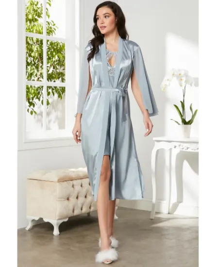 Picture of Pierre Cardin 4375-5 Satin Chemise Robe Set