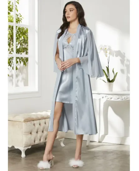 Picture of Pierre Cardin 4375-5 Satin Chemise Robe Set