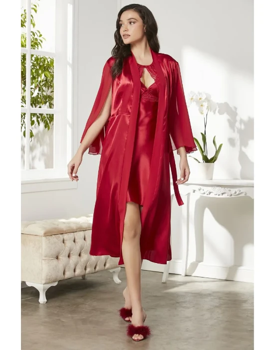 Pierre Cardin 4375-6 Saten Gecelik Sabahlık Takım resmi