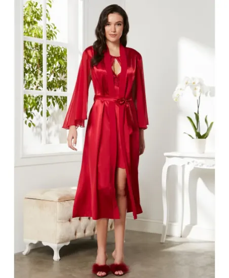 Picture of Pierre Cardin 4375-6 Satin Chemise Robe Set