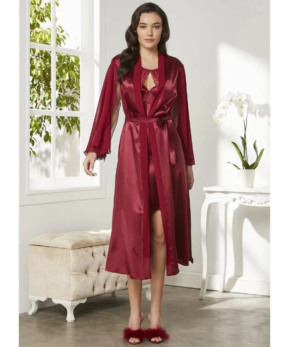 Pierre Cardin 4375-7 Saten Gecelik Sabahlık Takım resmi