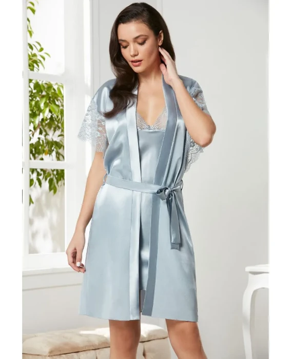 Pierre Cardin 4438 Saten Gecelik Sabahlık Takım resmi