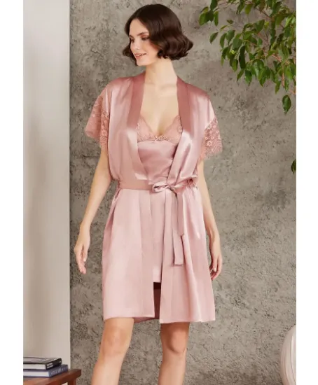 Image de Ensemble De Chemise De Nuit Satinée Pierre Cardin 4438-2