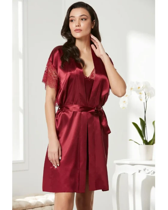 Pierre Cardin 4438-7 Saten Gecelik Sabahlık Takım resmi