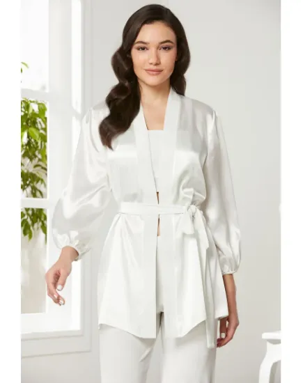 Pierre Cardin 2050-6 Kadife Saten Sabahlıklı Pijama Takım resmi