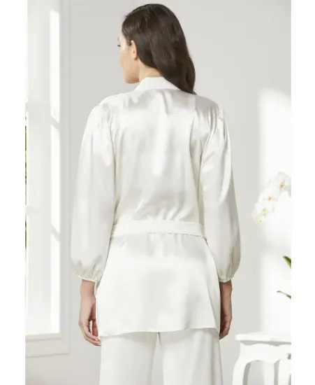 Pierre Cardin 2050-6 Kadife Saten Sabahlıklı Pijama Takım resmi