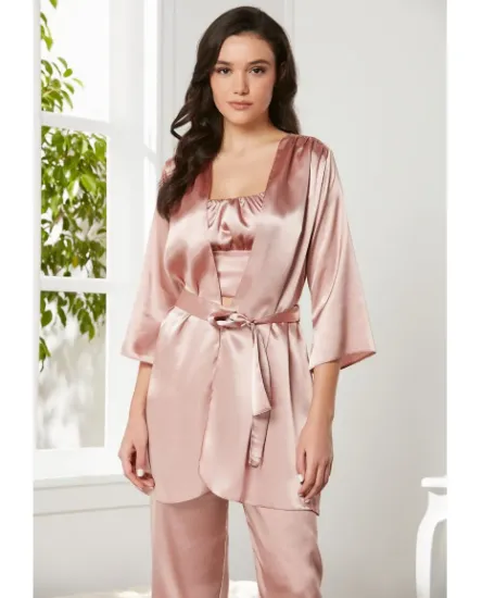 Pierre Cardin 2075 Saten Sabahlıklı Pijama Takım resmi