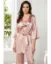 Picture of Pierre Cardin 2075 Satin Lace Pajamas Set With Dressing Gown
