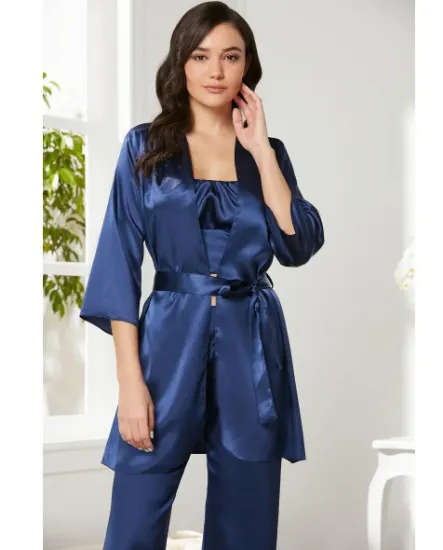 صورة طقم بيجامة ستان 3 قطع Pierre Cardin 2075-6
