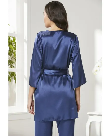 صورة طقم بيجامة ستان 3 قطع Pierre Cardin 2075-6