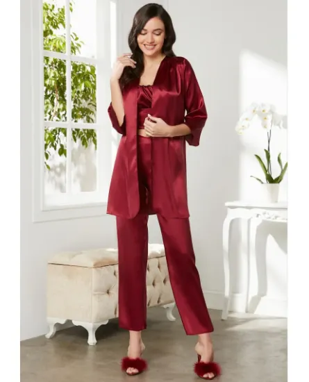 صورة طقم بيجامة ستان 3 قطع Pierre Cardin 2075-9