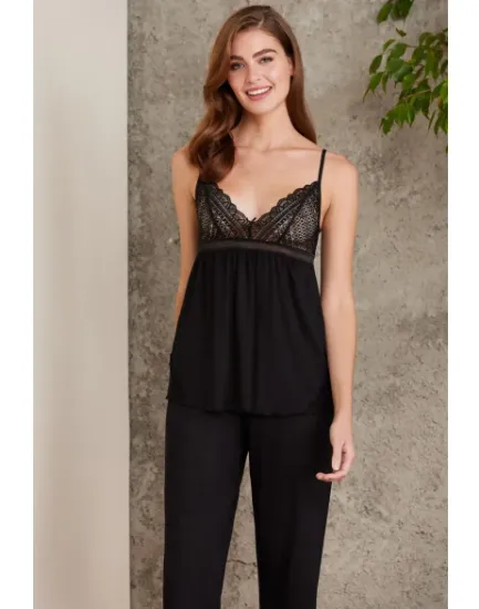 Image de Ensemble Pyjama En Dentelle De Coton Avec Robe De Chambre Pierre Cardin 2820