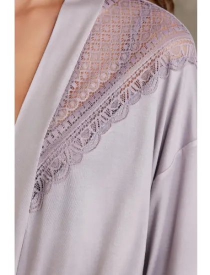 Image de Ensemble Pyjama En Dentelle De Coton Avec Robe De Chambre Pierre Cardin 2820-2
