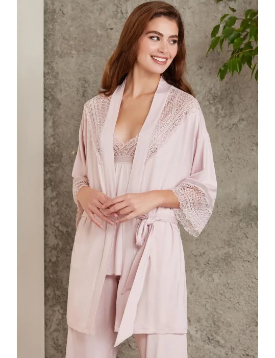 Pierre Cardin 2820-3 Penye Sabahlıklı Pijama Takım resmi