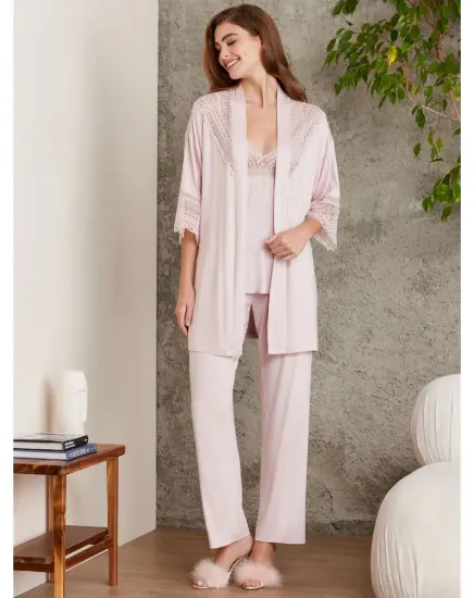 Pierre Cardin 2820-3 Penye Sabahlıklı Pijama Takım resmi