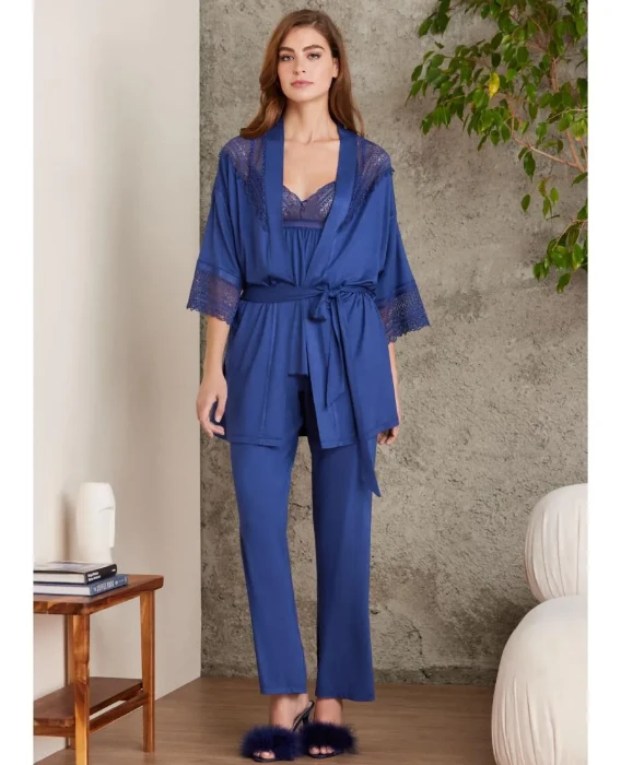 Pierre Cardin 2820-5 Penye Sabahlıklı Pijama Takım resmi