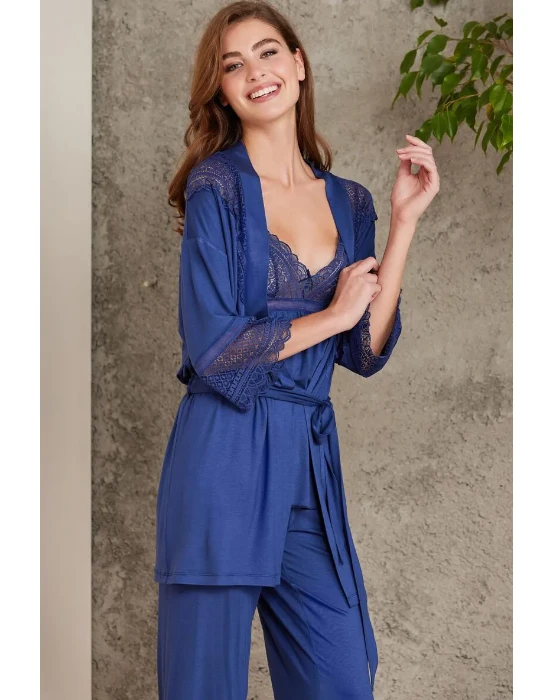 Pierre Cardin 2820-5 Penye Sabahlıklı Pijama Takım resmi