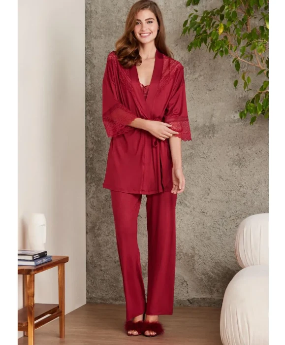 Pierre Cardin 2820-6 Penye Sabahlıklı Pijama Takım resmi
