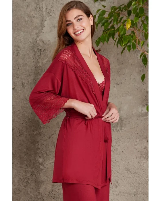 Pierre Cardin 2820-6 Penye Sabahlıklı Pijama Takım resmi