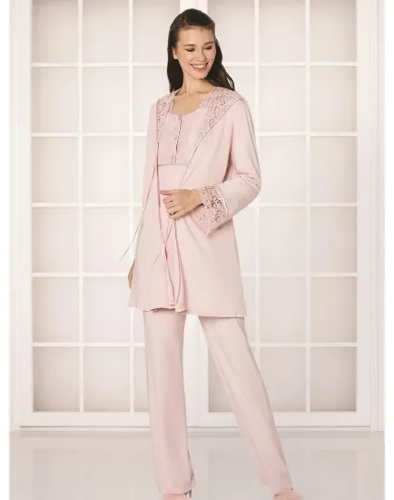 Pierre Cardin 3050-2 Penye Sabahlıklı Pijama Takım resmi