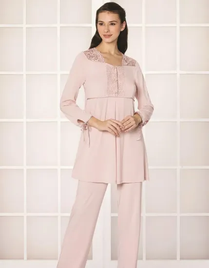 Pierre Cardin 3050-2 Penye Sabahlıklı Pijama Takım resmi
