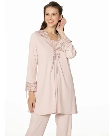 Pierre Cardin 3050-2 Penye Sabahlıklı Pijama Takım resmi