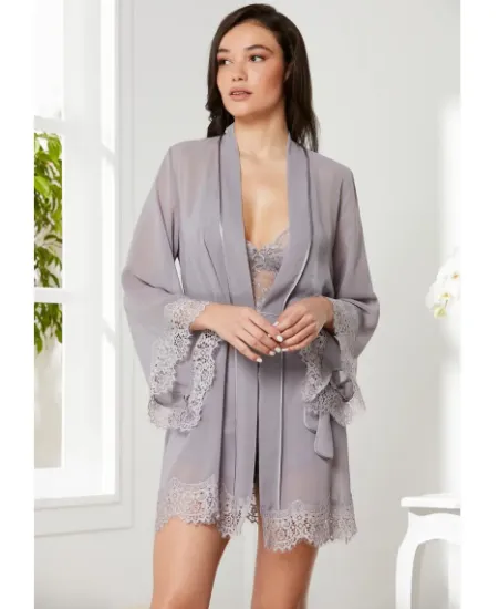 Pierre Cardin 7005-2 Saten Dörtlü Gecelik Büstiyer Takım resmi
