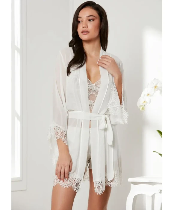 Pierre Cardin 7005-4 Saten Dörtlü Gecelik Büstiyer Takım resmi