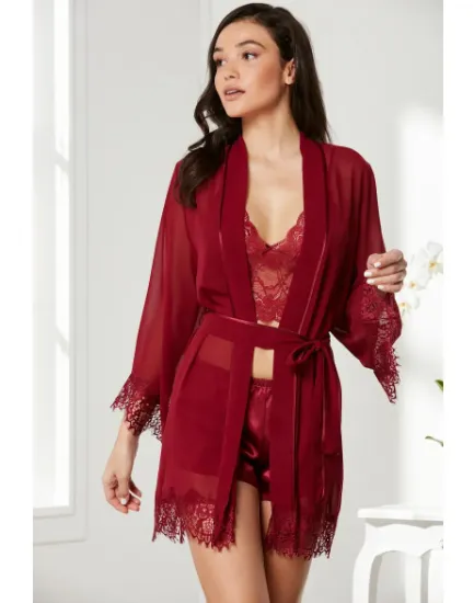 Picture of Pierre Cardin 7005-5 Satin Lace 4 Pcs Shorts Set