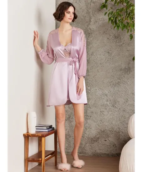 Picture of Pierre Cardin 6005-5 6 Pcs Satin Dressing Gown Set