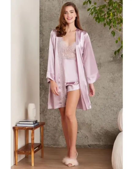 Picture of Pierre Cardin 7015-3 Satin Lace 4 Pcs Shorts Set