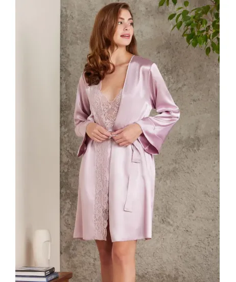 Picture of Pierre Cardin 7015-3 Satin Lace 4 Pcs Shorts Set