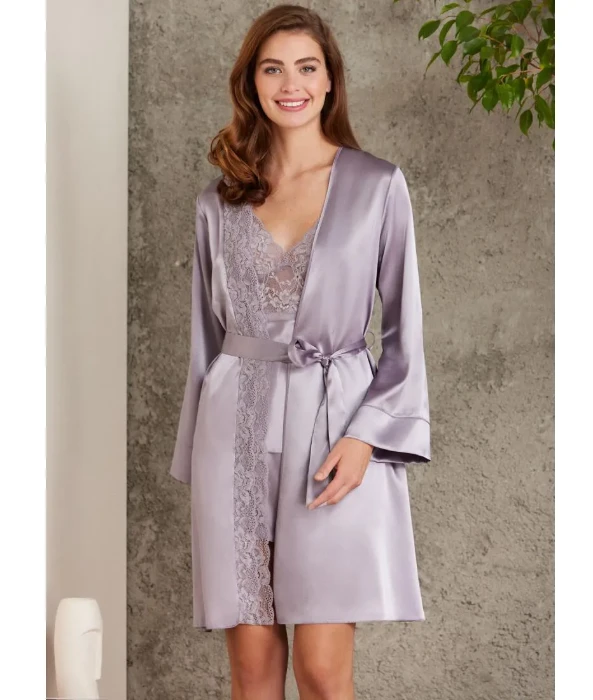 Pierre Cardin 7015-4 Saten Dörtlü Gecelik Büstiyer Takım resmi