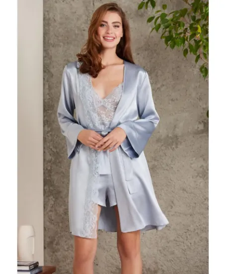 Picture of Pierre Cardin 7015-5 Satin Lace 4 Pcs Shorts Set
