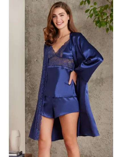 Picture of Pierre Cardin 7015-6 Satin Lace 4 Pcs Shorts Set