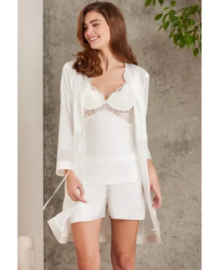 Picture of Pierre Cardin 7035-6 Satin Lace 4 Pcs Shorts Set