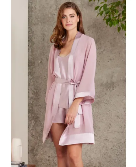 Pierre Cardin 7085 Saten Dörtlü Gecelik Büstiyer Takım resmi