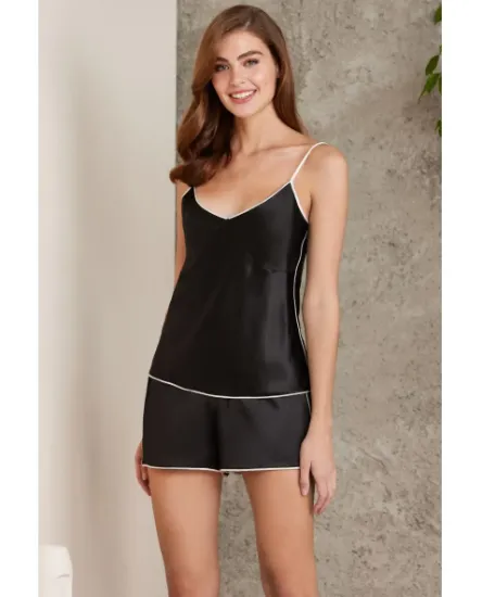 صورة طقم دانتيل ساتان قصير مكون من 4 قطع Pierre Cardin 7200-2