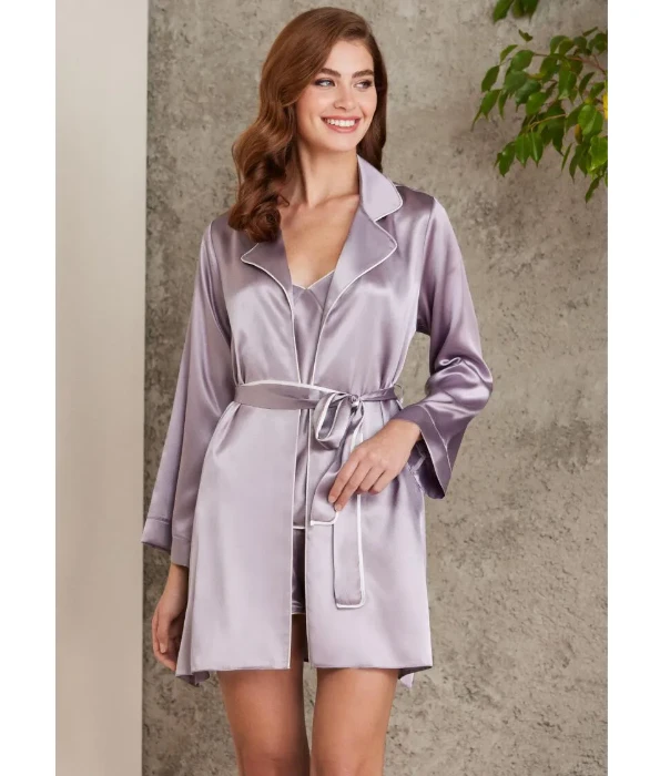 Pierre Cardin 7200-3 Saten Dörtlü Gecelik Büstiyer Takım resmi